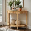 Hommoo Solid Wood Half-Moon Console Table, 2-Tier Entryway Sofa Table - 2 of 4