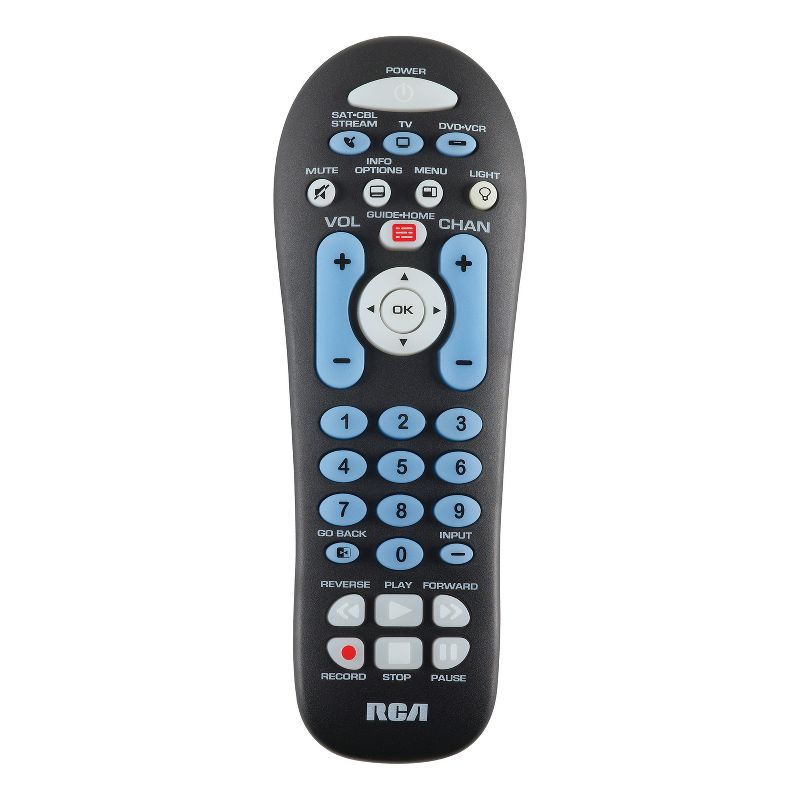 RCA 3-Device Backlit Big-Button Universal Remote, Black, 4 of 11