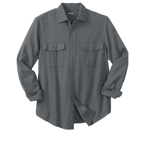 Kingsize Men's Big & Tall Solid Double-brushed Flannel Shirt - Tall ...