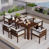 CAVINAS 7 Piece Patio Furniture Set Rectangular Outdoor Dining Simple Outdoor Dining Sets with 6 Chairs for Patio - 4 of 4