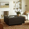 WOWLIVE Lift Top Coffee Table with Hidden Storage,Wooden Square cocktail table for Living Room,Walnut - 4 of 4