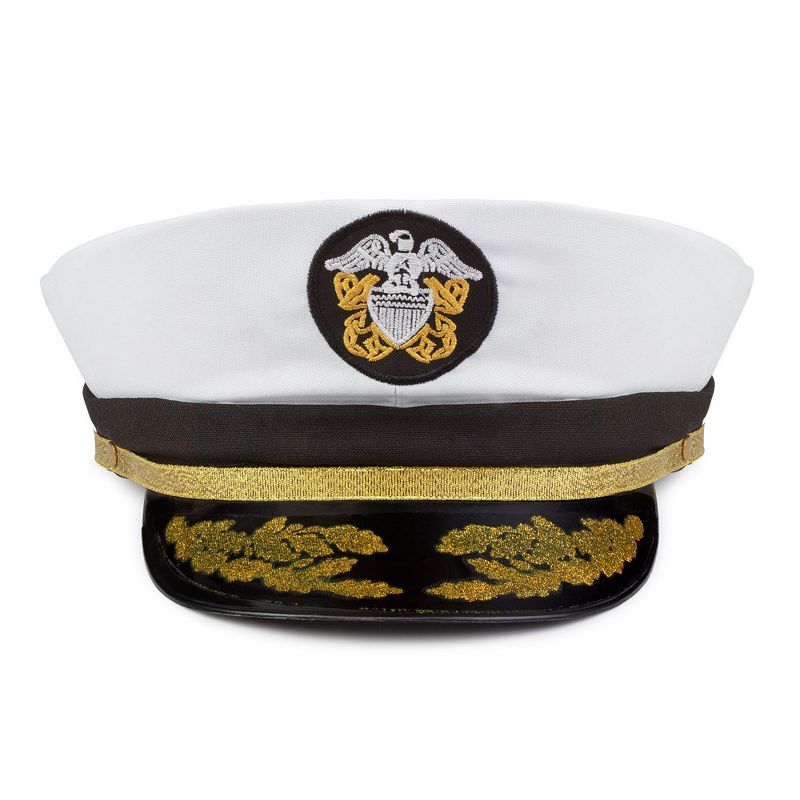 Dress Up America Navy Admiral Hat - White Captain Cap, 3 of 4