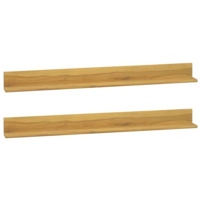 vidaXL Wall Shelves 2 pcs 43.3 in.x3.9 in.x3.9 in. Solid Wood Teak