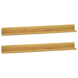 vidaXL Wall Shelves 2 pcs 43.3 in.x3.9 in.x3.9 in. Solid Wood Teak - 1 of 4