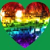 Adult Design By Humans Disco Ball Rainbow Heart By melvillesT-Shirt - 2 of 2