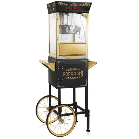 Nostalgia Electrics Vintage Series Commercial Kettle Popcorn Cart, Red