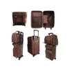 Amerileather Brown Ostrich Print Leather Two Piece Set Traveler - 4 of 4