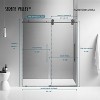 Serene Valley 60 x 74 Inch Big Roller Frameless Sliding Stainless Steel Shower Door with Superclear 3/8 Inch Tempered Glass, Matte Black - 2 of 4
