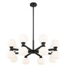 Artemis 16-Light Chandelier - Mid-Century Modern Matte Black Steel with Opal Glass Globes - 3 of 4