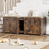 Double Cat Litter Box Enclosure, Modern Wooden Hidden Large Litter Box Cabinet Furniture with Litter Pad, Easy to Clean and Assemble, - 2 of 4
