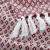 Americanflat Omala Throw Blanket in Maroon and White Mini Diamond - 100% Cotton with Fringe - 50" x 60" - 3 of 4