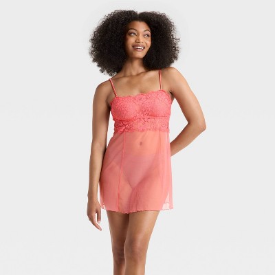 Women's Straight Neck Lingerie Babydoll Slip Dress - Auden™