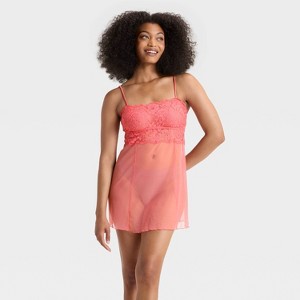 Women's Straight Neck Lingerie Babydoll Slip Dress - Auden™ - 1 of 3