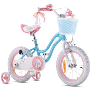RoyalBaby Stargirl Kids Outdoor Bicycle with Kickstand, Accessory Basket, Bell, and Safety Training Wheels for Ages 4-7 - 1 of 4