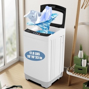 HOMDOX 17.8Lbs Portable Washing Machine, 2.4Cu.ft Full-Automatic Compact Washer Machine for Apartment Dorm RV, LED Display, 10 Programs 8 Water Levels - 1 of 4