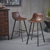 TOAOTBNBOB Upholstered Bar Chair Set of 2, Modern Counter Height Bar Stools with Comfortable Cushion, Kitchen Barstools with Straight Legs, Brown - 4 of 4
