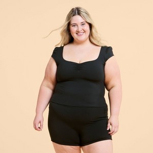 Blogilates Women's Sweetheart Cropped Short Sleeve Shirt - 1 of 4