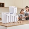 VEVOR Rice Storage Container, 3.5Gal/15Lx2 + 4.5Gal/20Lx2 Large Dog Food Dispenser Bin, with Wheels, 4 Measuring Cups, Airtight Lid, 4 Pack, White - 2 of 4