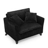 Oversized Corduroy Lazy Sofa Chair, Single Armchair with Backrest, 46.5''W Lounge Chair for Living Room Bedroom-3irtyhousy - 3 of 4