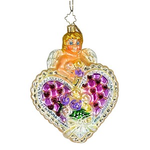 Christopher Radko 5.25 In Cupids Surprise Ornament Heart Wedding Tree Ornaments - 1 of 3