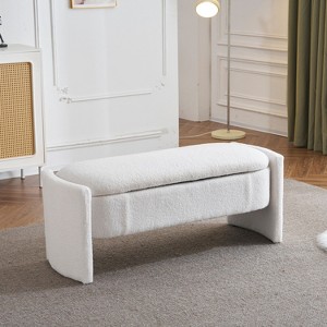 NicBex Rectangular Polyester Storage Ottoman Bench,Upholstered Storage Ottoman with Hidden Storage,Storage Bench for Living Room,Bedroom - 1 of 4