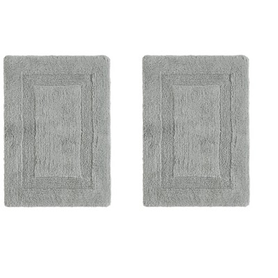 Lux Premium 100% Cotton Tufted Solid Reversible 2 PC Bath Rug Set – Ultra-Soft, Water-Absorbent, Durable, Machine Washable Bathroom Rug