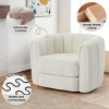 Coolbibila 360° Modern Teddy Fabric Upolstered Round Swiel Accent Chair,Comfy Living Room Bedroom Swiel Barrel Armchair,Single Seater Sofa - 2 of 4