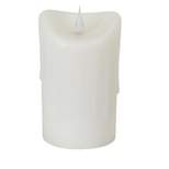 Melrose 5.25" Prelit LED Simplux Dripping Wax Flameless Pillar Candle with Moving Flame - White