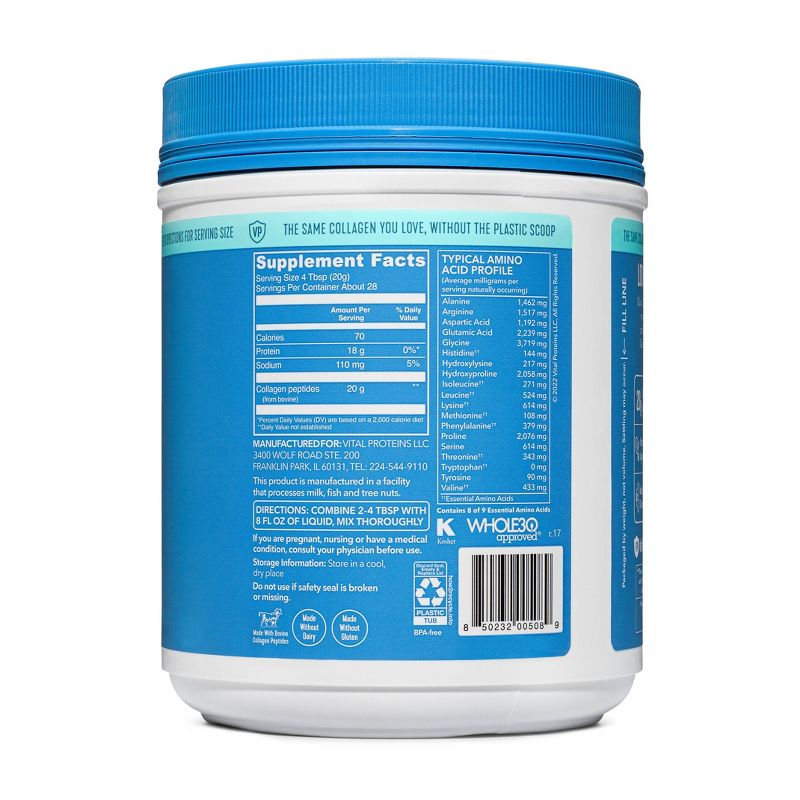 Vital Proteins Collagen Peptides Unflavored Powder, 3 of 21