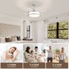 Ludomide 48" Modern Retractable Ceiling Fan with Lights and Remote, Silver Dimmable LED Chandelier Fandelier, Silent Reversible Invisible Fan - 4 of 4