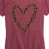 Women's - Instant Message - Leopard Print Heart Outline Short Sleeve Graphic T-Shirt - 2 of 4