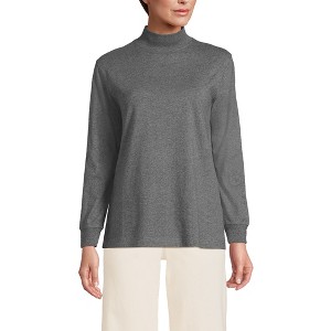 Lands' End Women's Plus Size Long Sleeve Super T Mock - 1 of 4