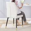 Okak Modern Dining Chairs Set of 4, Upholstered cosy Chairs with Stylish Patterned Backrest & Sturdy Metal Legs for Kitchen/Office/Bedroom - 4 of 4