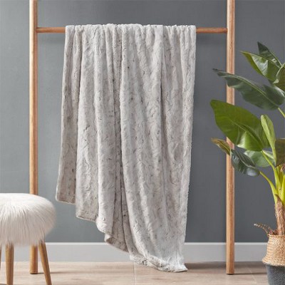 Sapphtopaz Oversized Faux Fur Throw Blanket, 60" x 70" Reversible Faux Mink Luxury Decorative Blanket, Throw Blanket for Couch, Fleece Blankets