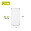 True Beer Can Pint Glass, Clear Glass Beer Cup, Set of 4, Holds 16 Ounces, Dishwasher Safe, Beer Can Shape, Tapered Lip, Craft Beer Glass - 3 of 4