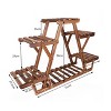 Artloge 6 Tier Carbonized Wood Plant Stand Heavy Duty Triangle Flower Pot Rack for Garden Balcony Patio Home Decor - 3 of 4