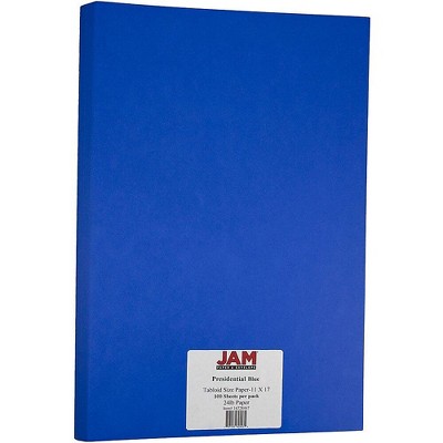 JAM Paper Ledger Matte 24lb Paper 11 x 17 Tabloid Presidential Blue Recycled 16728467