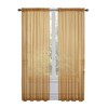 Kate Aurora 2 Piece Basic Sheer Voile Rod Pocket Window Curtains - Gold, 84 in. Long - 2 of 2