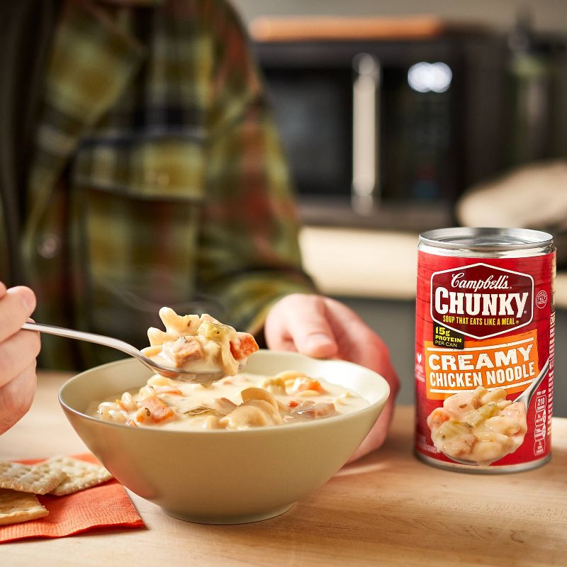 Campbell&#39;s Chunky Creamy Chicken Noodle Soup - 18.8oz, 3 of 16