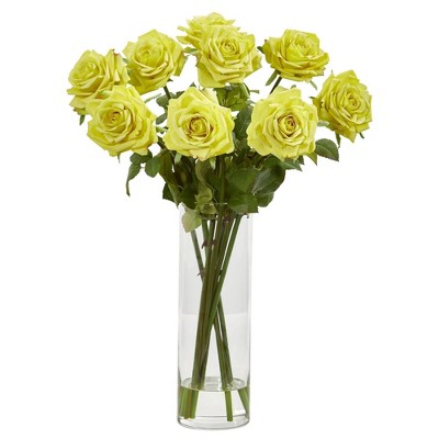 Regal Rose 22.5" Artificial Arrangement in Clear Cylinder Vase
