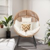 Celebalcony Wicker Egg Chair Rattan Rocking Chair with Cushion, Oversized Patio Lounge Rocker Chair for Outdoor-Indoor,Balcony, Backyard,Garden - 3 of 4
