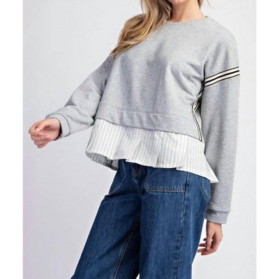 Women's Savage Striped Layered Sweatshirt - eesome