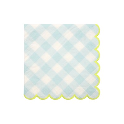 Meri Meri Blue Gingham Large Napkins