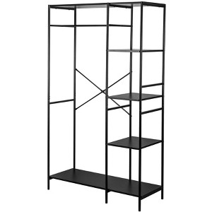 Nordlys Industrial Black Metal Hall Tree Industrial Style Entry - 1 of 4