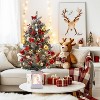 3FT/4.5FT Prelit Snow Flocked Christmas Tree, 78 LED, Tabletop Xmas Tree with Different Base for Decor - 3 of 4