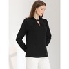 INSPIRE CHIC Women's Pleated Mock Neck Pearl Decor Elegant Work Blouse - 3 of 4