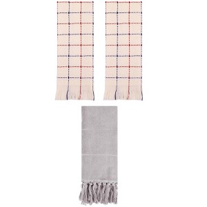 REGALWOVEN Cotton Absorbent Soft Decorative Turkish Bath Towel for Bathroom 3 Packs - 1 of 4