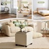 Square Leather Ottoman with Reversible Tray Lid – Hidden Storage Footrest, Small Coffee Table, Sturdy Design – 18”x18” - 3 of 4