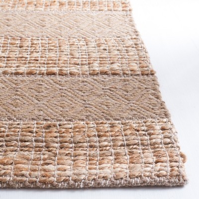 Taupe and Natural Handwoven Cotton Jute Area Rug 3' x 5'