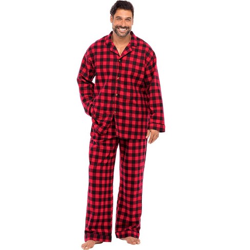 Alexander Del Rossa Men's Classic Cotton Flannel Pajamas Red Buffalo ...